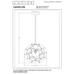 Lucide HANNELORE Hanglamp - Mat Goud / Messing
