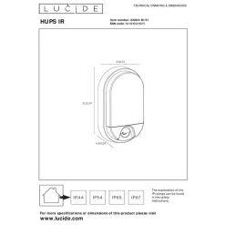 Buitenverlichting|Wandlampen-Lucide HUPS IR Wandlamp - Wit