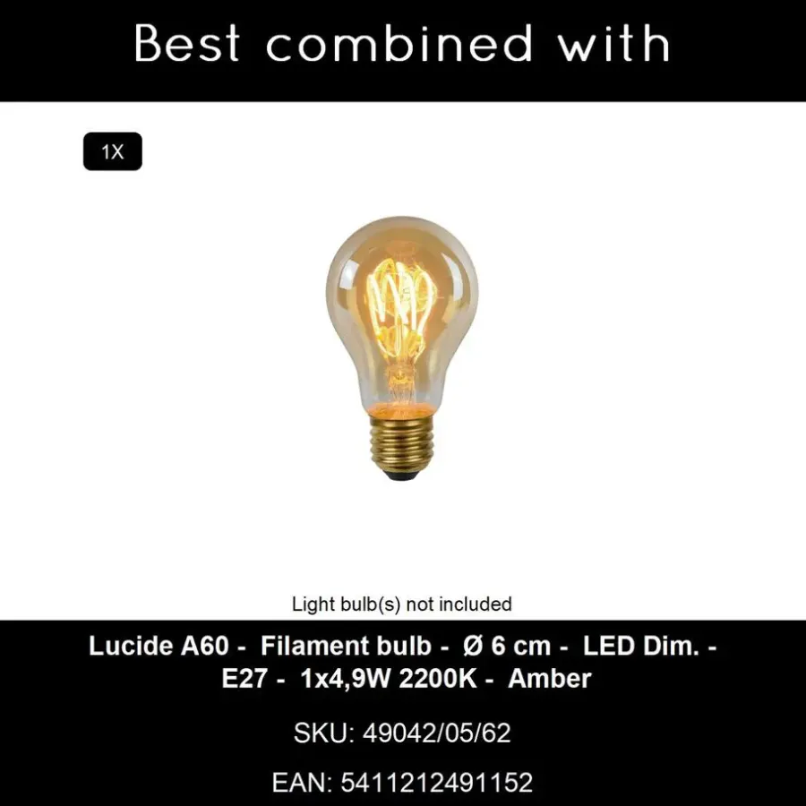 Hanglampen-Lucide ILONA Hanglamp - Amber