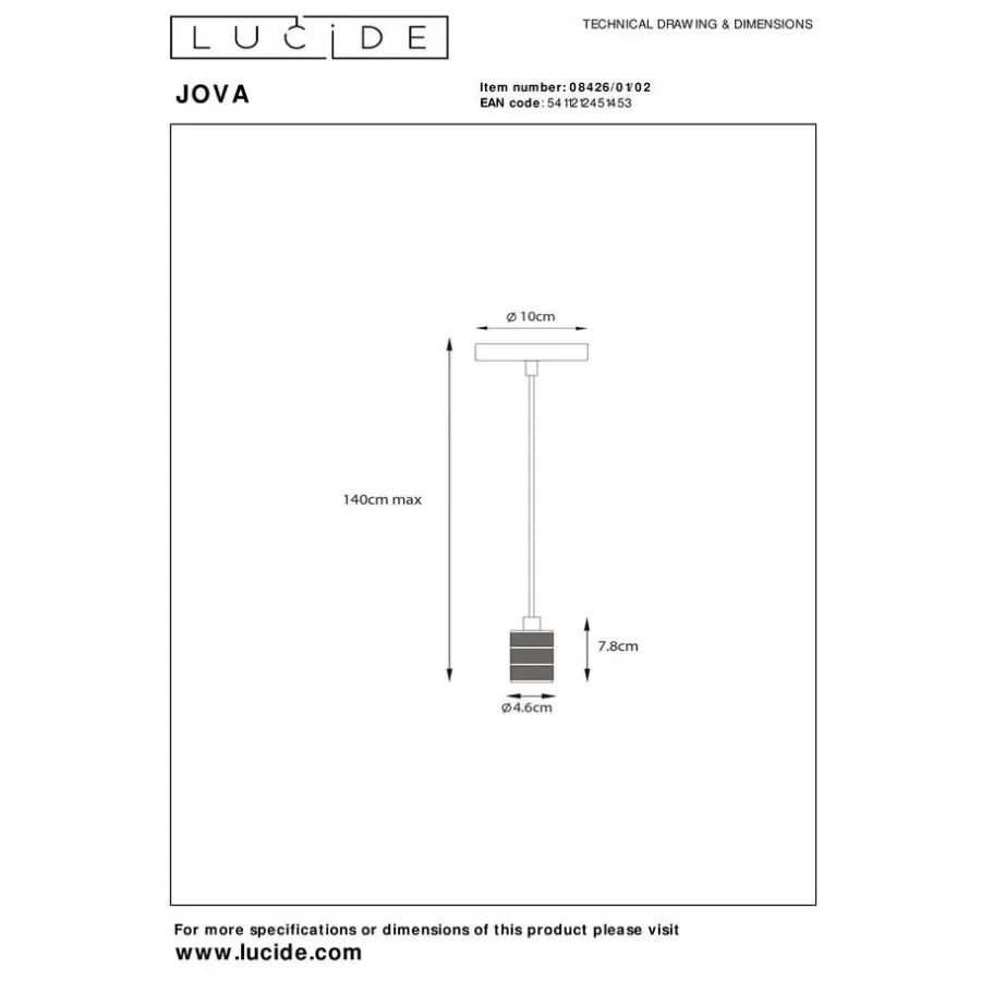 Hanglampen-Lucide JOVA Hanglamp - Mat Goud / Messing