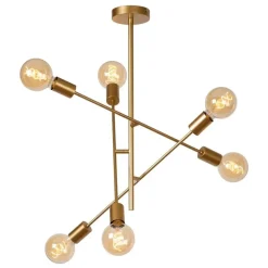Plafondlampen-Lucide LESTER Plafonnière - Mat Goud / Messing