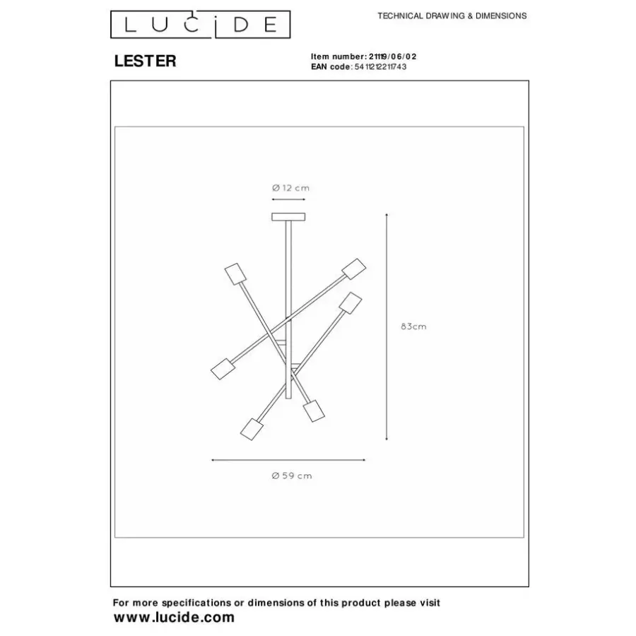 Plafondlampen-Lucide LESTER Plafonnière - Mat Goud / Messing