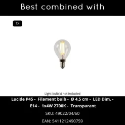 Tafellampen-Lucide MARMO Tafellamp - Wit