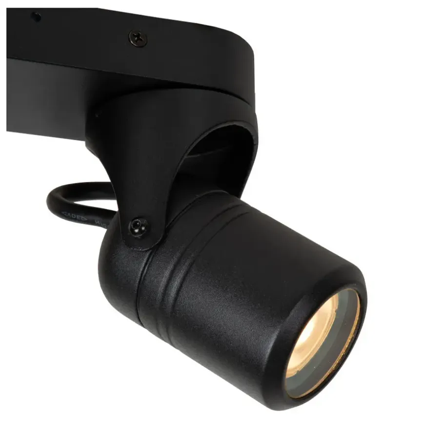 Wandlampen-Lucide NIORT - Plafondspot Buiten - 2xGU10 - IP44 - Zwart