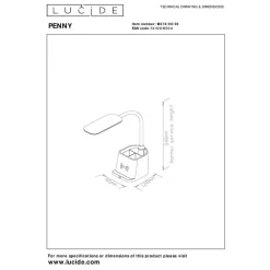 Lucide PENNY Bureaulamp - Zwart