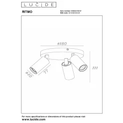 Plafondlampen-Lucide RITMO Plafondspot - Koffie