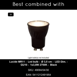 Plafondlampen-Lucide RITMO Plafondspot - Koffie