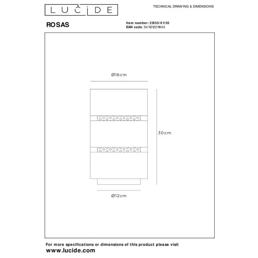 Lucide ROSAS Tafellamp - Zwart