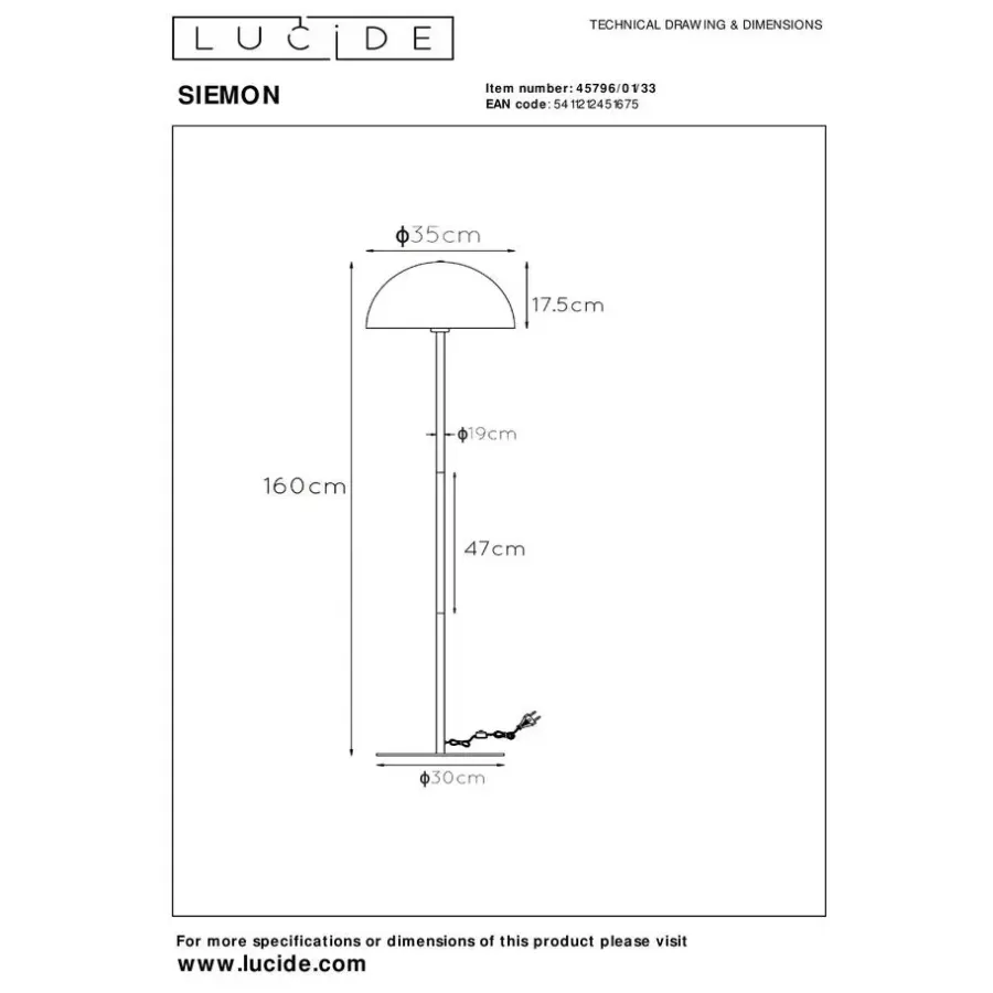 Staande Lampen-Lucide SIEMON Vloerlamp - Groen