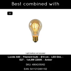 Lucide TAGALOG Hanglamp - Zwart