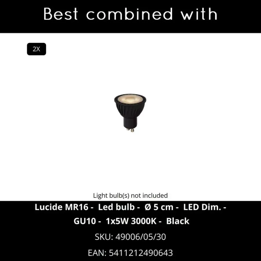 Lucide TAYLOR Wandspot - Zwart