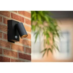 Buitenlampen Met Sensor|Wandlampen-Lucide TAYLOR Wandspot - Zwart