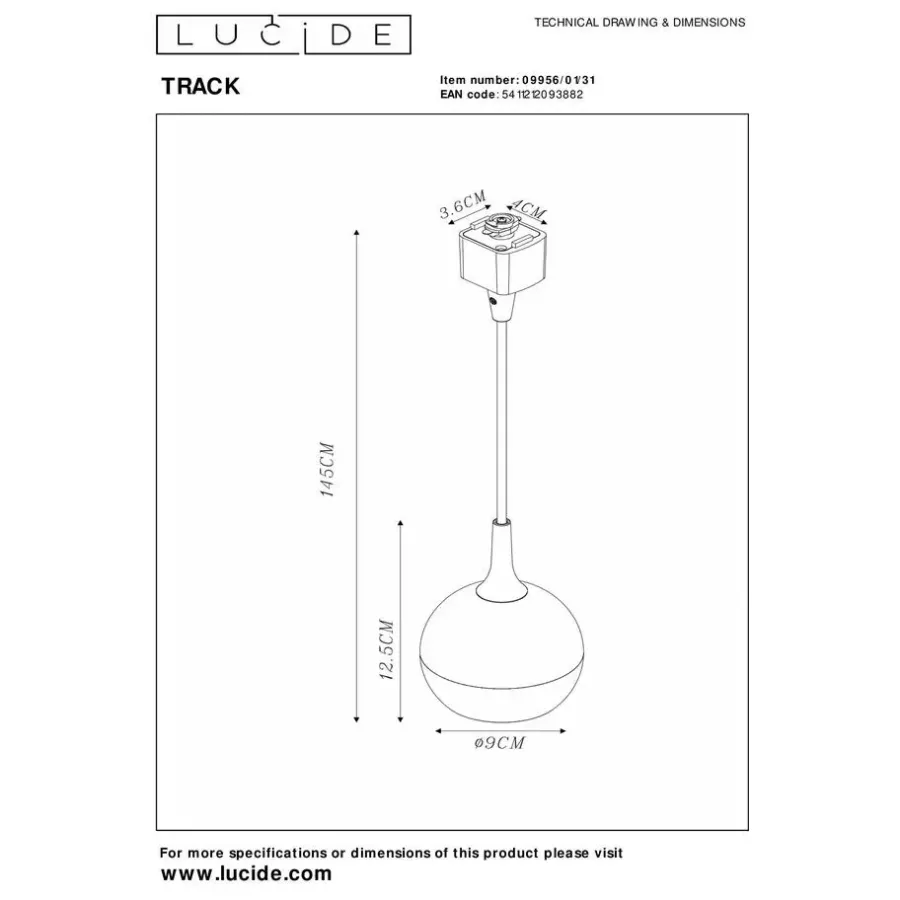 Spots-Lucide TRACK Railverlichting - Wit