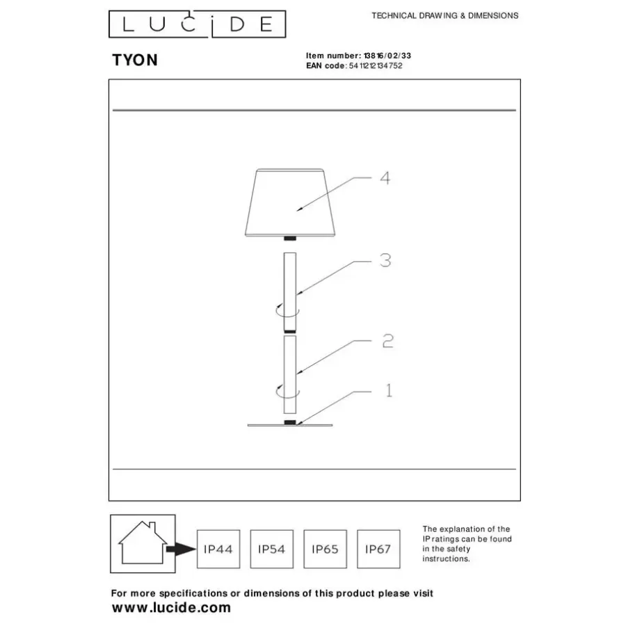 Tafellampen-Lucide TYON Tafellamp - Groen