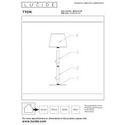 Tafellampen-Lucide TYON Tafellamp - Zwart