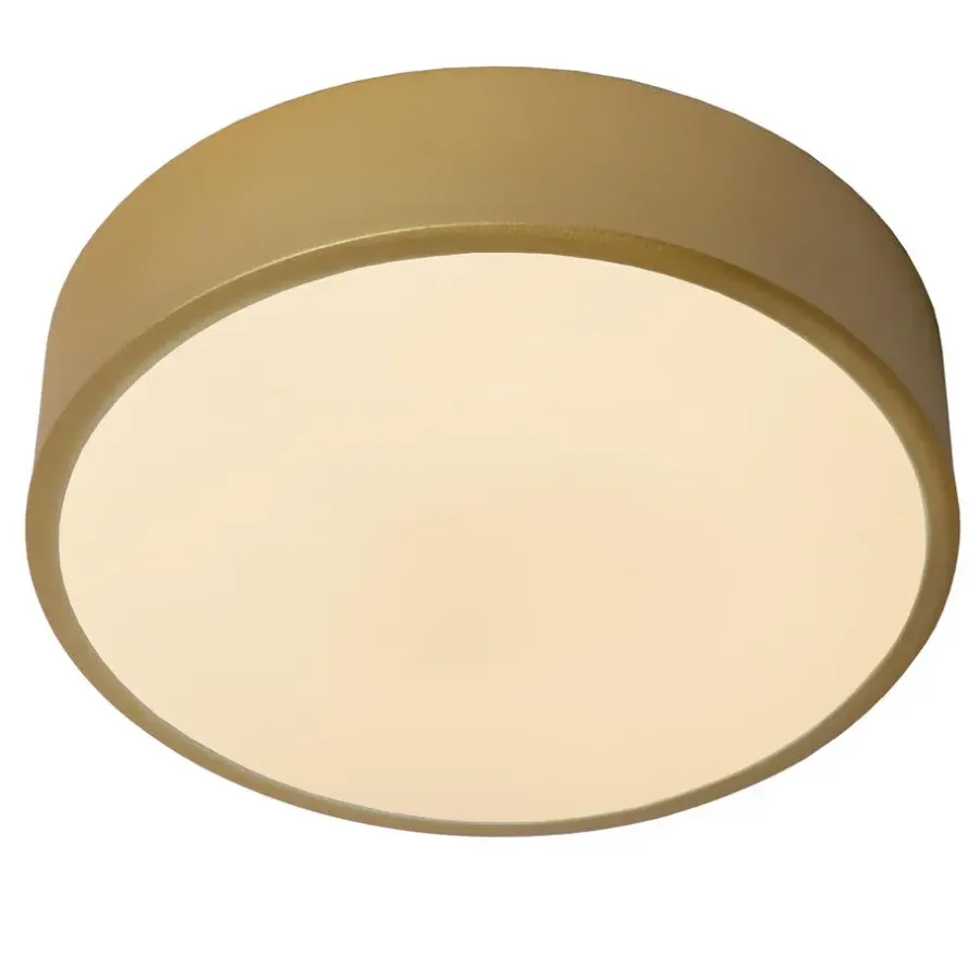 Plafondlampen-Lucide UNAR Plafonnière - Mat Goud / Messing