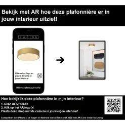 Plafondlampen-Lucide UNAR Plafonnière - Mat Goud / Messing
