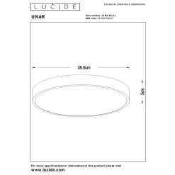 Lucide UNAR Plafonnière - Wit