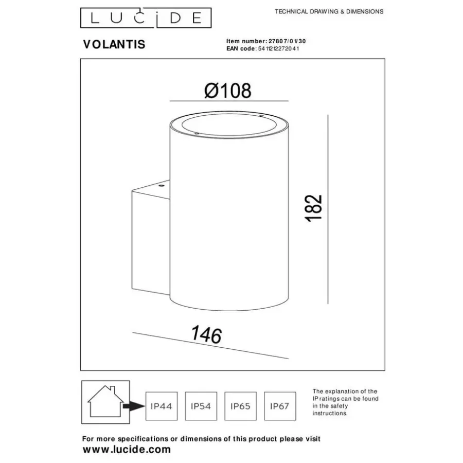 Wandlampen-Lucide VOLANTIS Wandspot - Zwart