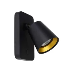 Wandlampen-Lucide wandlamp Turnon 1-lamp - zwart