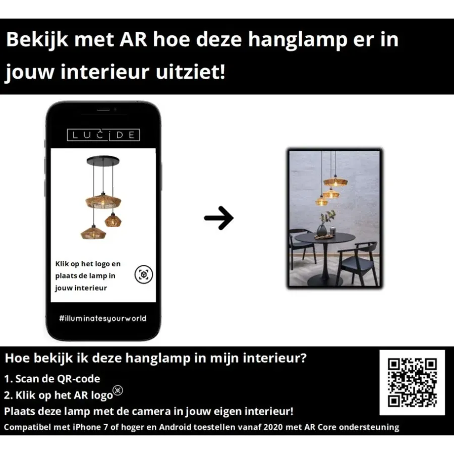 Hanglampen-Lucide YUNKAI Hanglamp - Naturel