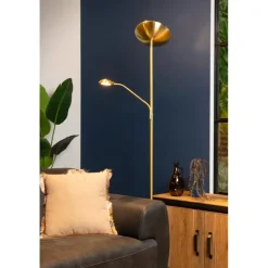 Staande Lampen-Lucide ZENITH Leeslamp - Mat Goud / Messing