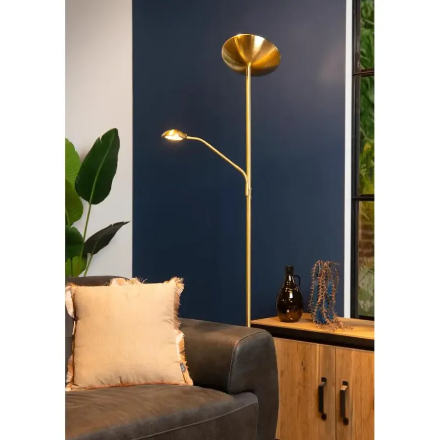 Staande Lampen-Lucide ZENITH Leeslamp - Mat Goud / Messing