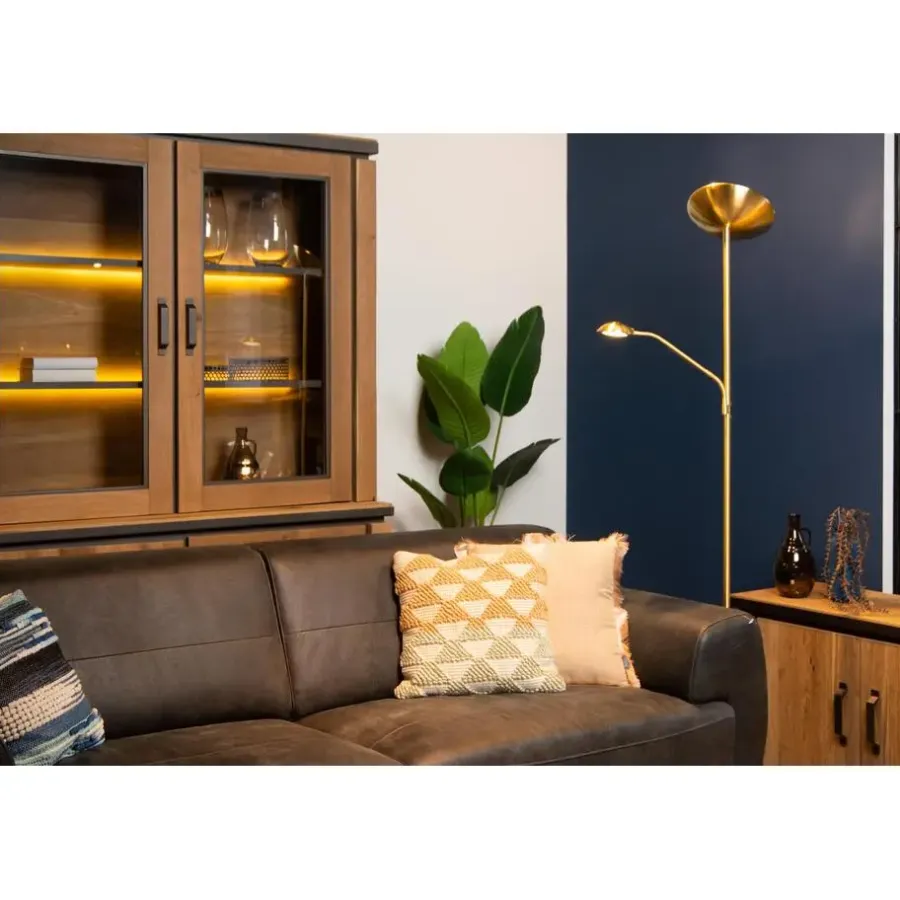 Staande Lampen-Lucide ZENITH Leeslamp - Mat Goud / Messing