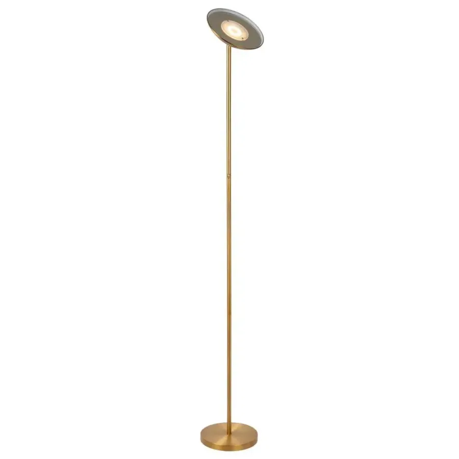 Staande Lampen-Lucide ZENITH Vloerlamp - Mat Goud / Messing