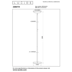 Staande Lampen-Lucide ZENITH Vloerlamp - Mat Goud / Messing