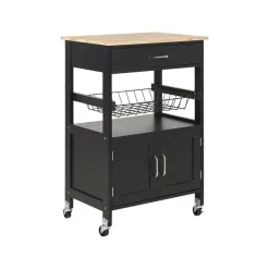 Trolleys-Beliani LUGO - Keukentrolley - Zwart - MDF