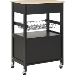Trolleys-Beliani LUGO - Keukentrolley - Zwart - MDF