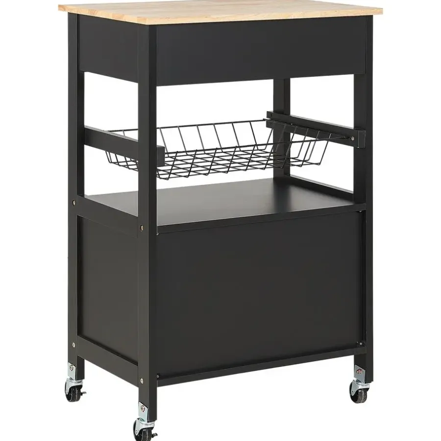 Trolleys-Beliani LUGO - Keukentrolley - Zwart - MDF