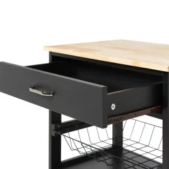 Trolleys-Beliani LUGO - Keukentrolley - Zwart - MDF