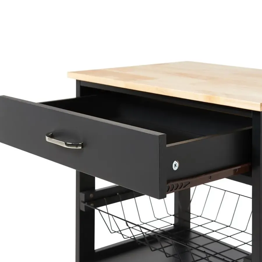 Trolleys-Beliani LUGO - Keukentrolley - Zwart - MDF
