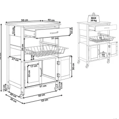 Trolleys-Beliani LUGO - Keukentrolley - Zwart - MDF