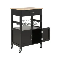 Trolleys-Beliani LUGO - Keukentrolley - Zwart - MDF
