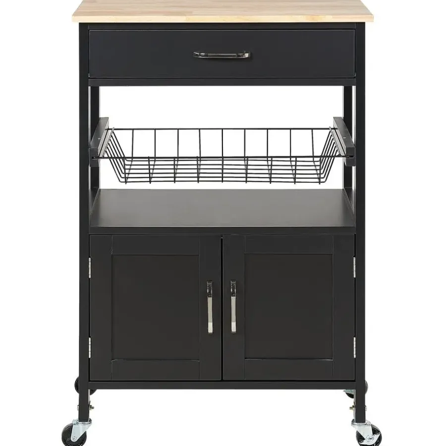Trolleys-Beliani LUGO - Keukentrolley - Zwart - MDF