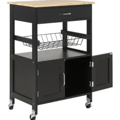 Trolleys-Beliani LUGO - Keukentrolley - Zwart - MDF