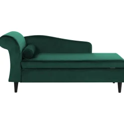 Loveseats-Beliani LUIRO - Chaise longue - Groen - Linkerzijde - Fluweel