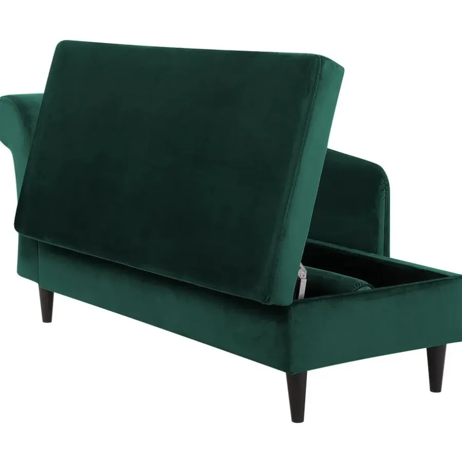Loveseats-Beliani LUIRO - Chaise longue - Groen - Linkerzijde - Fluweel