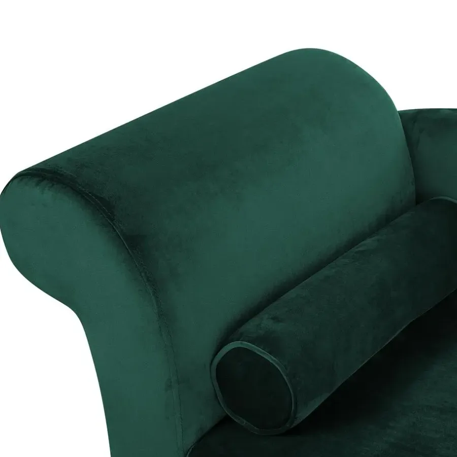 Loveseats-Beliani LUIRO - Chaise longue - Groen - Linkerzijde - Fluweel