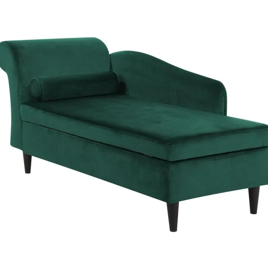Loveseats-Beliani LUIRO - Chaise longue - Groen - Linkerzijde - Fluweel