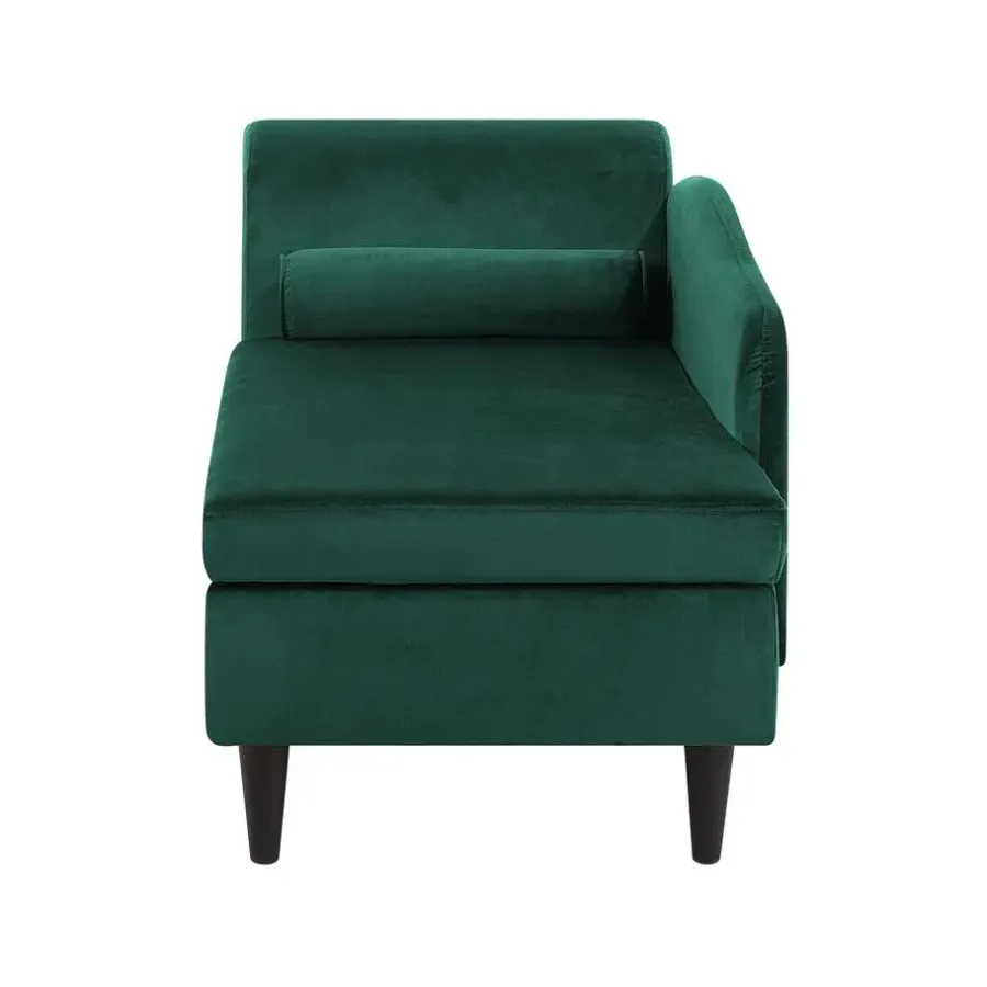 Loveseats-Beliani LUIRO - Chaise longue - Groen - Linkerzijde - Fluweel