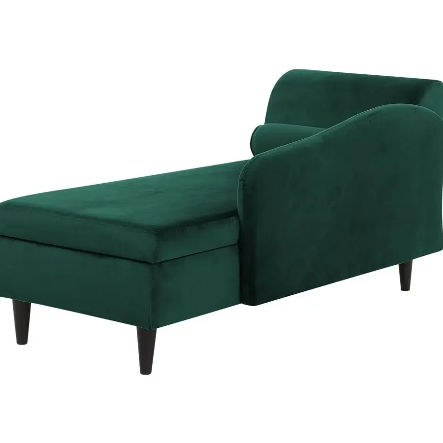 Loveseats-Beliani LUIRO - Chaise longue - Groen - Linkerzijde - Fluweel