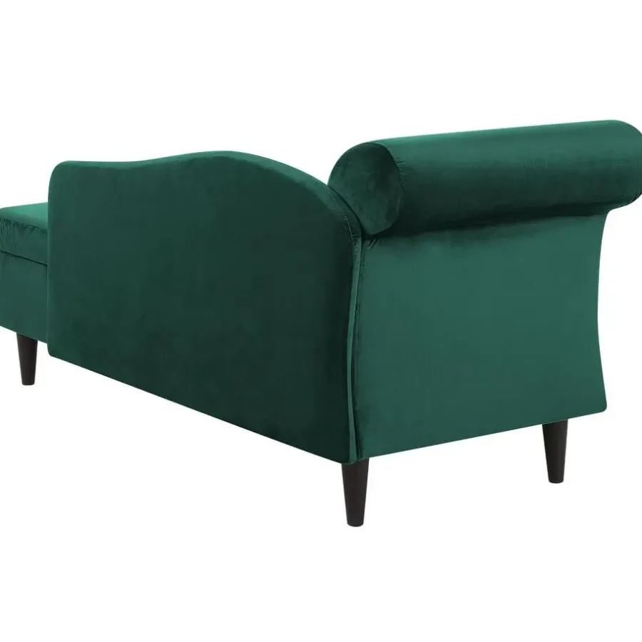 Loveseats-Beliani LUIRO - Chaise longue - Groen - Linkerzijde - Fluweel