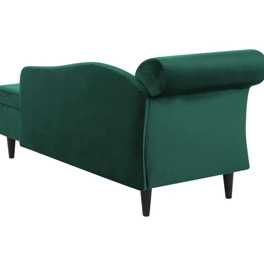 Loveseats-Beliani LUIRO - Chaise longue - Groen - Linkerzijde - Fluweel