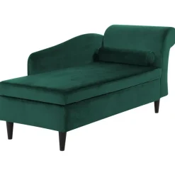 Loveseats-Beliani LUIRO - Chaise longue - Groen - Rechterzijde - Fluweel