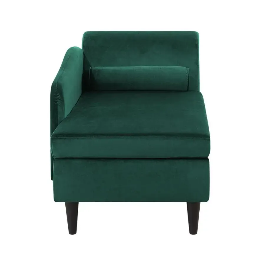 Loveseats-Beliani LUIRO - Chaise longue - Groen - Rechterzijde - Fluweel