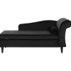 Beliani LUIRO - Chaise longue - Zwart - Rechterzijde - Fluweel